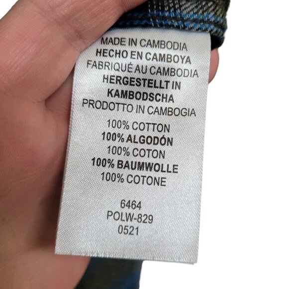 Legendary Whitetails Men's Size M‎ Buck Camp Flannel Shirt Cobalt Blue Plaid - Picture 12 of 15